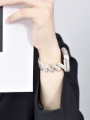Apple Watch Paslanmaz Çelik Metal Kordon - Yıldız Işığı - 41mm (iwatch 7/8/9) - 3
