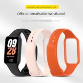 Xiaomi Band 8 Active Uyumlu Silikon Kordon - Turuncu - 3