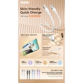15W Hızlı Şarj 3in1 Kablo RC-C151 A-M+L+C 1.2M - Koyu Gri - 2