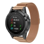 Garmin Fenix 7/6/5 22mm Üç Bilyalı Çelik Kordon - Rose Gold thumbnail 4