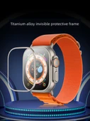 Apple Watch Ultra Ekran Koruyucu - Görünmez Çerçeve + 9D Mavi Temperli Cam Film - 6