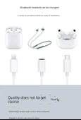 Apple Jack Bluetooth Kulaklık Şarj Kablosu - 0.25m - 7