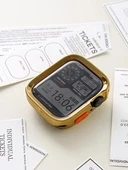 Apple Watch 44mm Elektro Kaplama Altın Düz Kenar Yumuşak Kılıf ve Su Jeli Film - 1