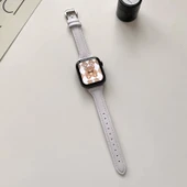 Huawei Fit-2 Uyumlu Deri Akıllı Saat Kordonu - İğne Tokalı Sütlü Kahve - 6