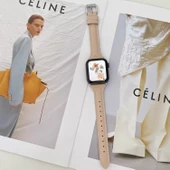 Huawei Fit-2 Uyumlu Deri Akıllı Saat Kordonu - İğne Tokalı Sütlü Kahve - 5