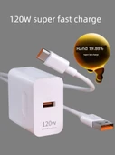 120W Süper Hızlı Şarj Başlığı + 6A Süper Hızlı Şarj Kablosu 1.5 m - 2