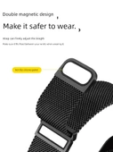 Apple Watch 7/8/9/10 (41/42mm) Milanese Kordon - Gümüş + Ekran Koruyucu - 2