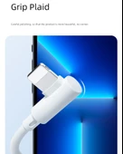 Apple iPhone Dirsek Uçlu Hızlı Şarj Data Kablosu - 2 Metre - İkili Paket - 7