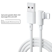 Apple iPhone Dirsek Uçlu Hızlı Şarj Data Kablosu - 2 Metre - İkili Paket - 1