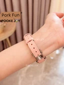 Apple Watch 41mm (7~9. Nesil) Uyumlu Pembe Deri Kordon - 4