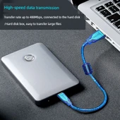 USB 2.0 Erkek Erkek Data Kablosu - 5 Metre - Siyah - 3A - 5