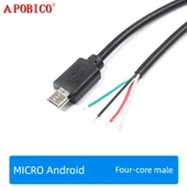 30cm Mikro USB Android Şarj Kablosu - Dört Çekirdekli Erkek - 1