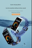 Huawei Band 9/8/NFC Uyumlu Elastik Örgü Kayış - Sürgülü Toka - Yeşil thumbnail 8