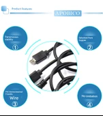 30cm Mikro USB Android Şarj Kablosu - Dört Çekirdekli Dişi - 7