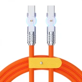 180 Derece Dönebilen Çift Type-C USB Kablo 120W - 1 Metre - Siyah Altın (Model 1) - 6