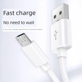 Android USB Şarj ve Data Kablosu 4A Güçlendirilmiş Beyaz 1m [Bir Alana Bir Bedava] + 2A Çift Portlu Şarj Başlığı - 2