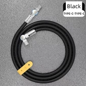 180 Derece Dönebilen Çift Type-C USB Kablo 120W - 1 Metre - Siyah Altın (Model 1) - 1