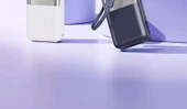 10000mAh Powerbank - Ay Işığı Beyazı - Hızlı Şarj - Dahili Kablolu - 7