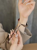 Xiaomi Bileklik 8 Kordon - Abanoz Boncuklu Beyaz Aslan - 4