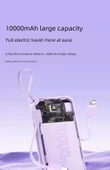 10000mAh Powerbank - Ay Işığı Beyazı - Hızlı Şarj - Dahili Kablolu - 10