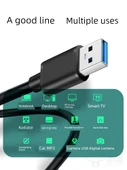 Çift Başlıklı USB 2.0 Data Kablosu - 3 Metre - Siyah - Bir Adet - 3