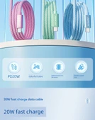 PD 20W Hızlı Şarj Apple Lightning Kablosu - Yeşil Limon 0.5m thumbnail 8