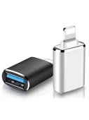 Lightning USB OTG Adaptör - Apple/Android/Type-C - Gümüş - 3