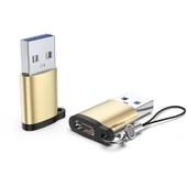 Type-C - USB OTG Adaptör - Altın - Anahtarlık Askılı - 1