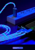LED Şarj Kablosu - 1m Android Micro USB - Kırmızı - 10