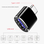 Type-C - USB OTG Adaptör - Altın - Anahtarlık Askılı - 3
