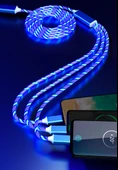 LED Şarj Kablosu - 1m Android Micro USB - Kırmızı - 8