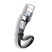 Type-C Data Kablosu - 40W Hızlı Şarj - 23cm Altın Mavi - 3