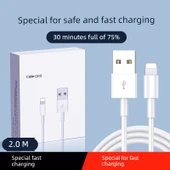iPhone Hızlı Şarj Kablosu 2.0m USB - Lightning - 1'li Paket (30 Dakikada Dolum) - 5