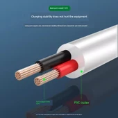 Type-C Android Büyük Başlıklı Şarj Kablosu - Beyaz thumbnail 3