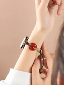 Apple Watch S3/2/1 42mm Uyumlu Akik ve Naylon Boncuklu Kordon - Ping An Tokalı - 2