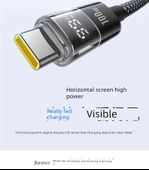 USB - Type-C 100W Hızlı Şarj Kablosu - Beyaz Ay - 2 Metre thumbnail 7