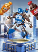 Mavi ve Kırmızı Şişe Soda Savaşçı Robot Oyuncak Seti - 8