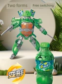 Mavi ve Kırmızı Şişe Soda Savaşçı Robot Oyuncak Seti - 3