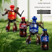 Mavi ve Kırmızı Şişe Soda Savaşçı Robot Oyuncak Seti - 1