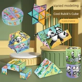 3D Geometrik Katlanabilir Küp - Mekanik Panda - 3