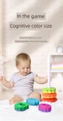 Dönen Halkalı Kule Oyuncak - Gökkuşağı Beş Tekerlekli - 11