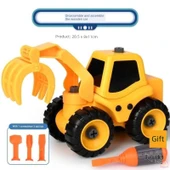 Çocuk Mühendislik Araba Oyuncak - Mor Huili Off-Road Araç - 4