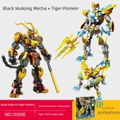 Mecha Yapı Blokları - Büyük Hediye Kutusu Siyah Wukong + Kaplan Öncü - 1068 Parça - 1