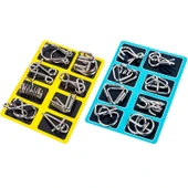 Çin Zeka Geliştirici Ahşap Metal Puzzle - Luban Kilit 16 Parça Set A+B - 1