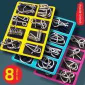 Çin Zeka Geliştirici Ahşap Metal Puzzle - Luban Kilit 16 Parça Set A+B - 2