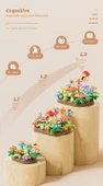 DIY Çiçek Buketi Yapım Seti - Mozaik Bloklar - 95 Parça - Renkli Kutu - 11