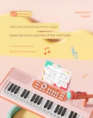 Çocuk Elektronik Klavye Piyano - Büyük Boy Yüksek Ayaklı Çilek Kırmızısı Pilli thumbnail 6