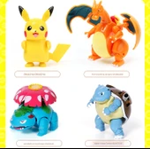 Pokemon Dönüşen Top Oyuncak Seti - Kombinasyon [Ateş Püsküren Ejderha + Harika Kurbağa Çiçek + 2 Elf Topu] - 7