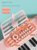 Çocuk Elektronik Klavye Piyano - Büyük Boy Yüksek Ayaklı Çilek Kırmızısı Pilli thumbnail 4
