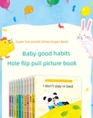 Çocuklar İçin İyi Alışkanlıklar Resimli Kitap - Delik Çevirme ve Çekme - 10 Kitap - 7